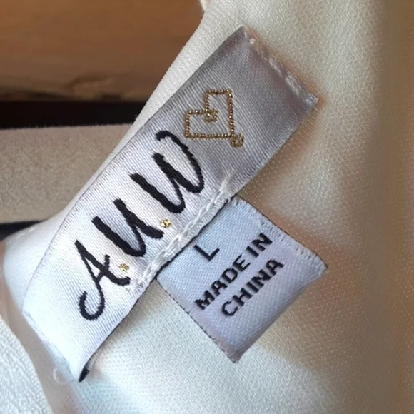 AUW lace sleeveless dress,late 90's creamy white color sizeL - Picture 3 of 7